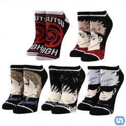 Bioworld Jujutsu Kaisen: 5 Pair Ankle Socks Merch