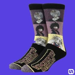 Bioworld My Hero Academia: Dabi, Toga & Shigaraki - Crew Socks Merch