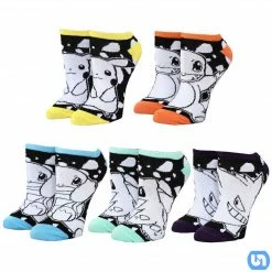 Bioworld Merch Pokemon: Pokemon Characters - 5 Pair Ankle Socks - Youth