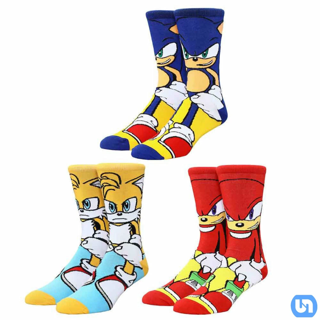 Wholesale ๐งจ Bioworld Sonic The Hedgehog: Sonic, Tails & Knuckles - 3 Pair Crew ๐งฆ Socks Merch ๐ฏ 3 Bioworld Sonic The Hedgehog: Sonic, Tails & Knuckles - 3 Pair Crew Socks Merch