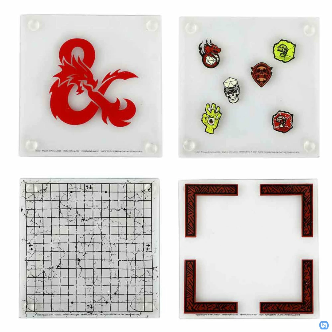 Outlet π Bioworld Dungeons & Dragons: Glass Coasters 4ct π 4 Bioworld Dungeons & Dragons: Glass Coasters 4ct