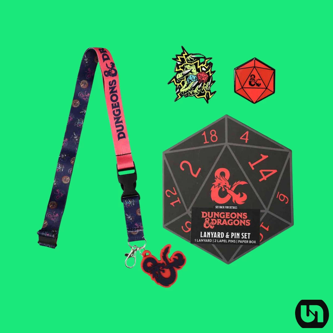 Budget ๐ Bioworld Dungeons & Dragons: Lapel Pins & Lanyard Dice Box Set Merch ๐ 3 Bioworld Dungeons & Dragons: Lapel Pins & Lanyard Dice Box Set Merch