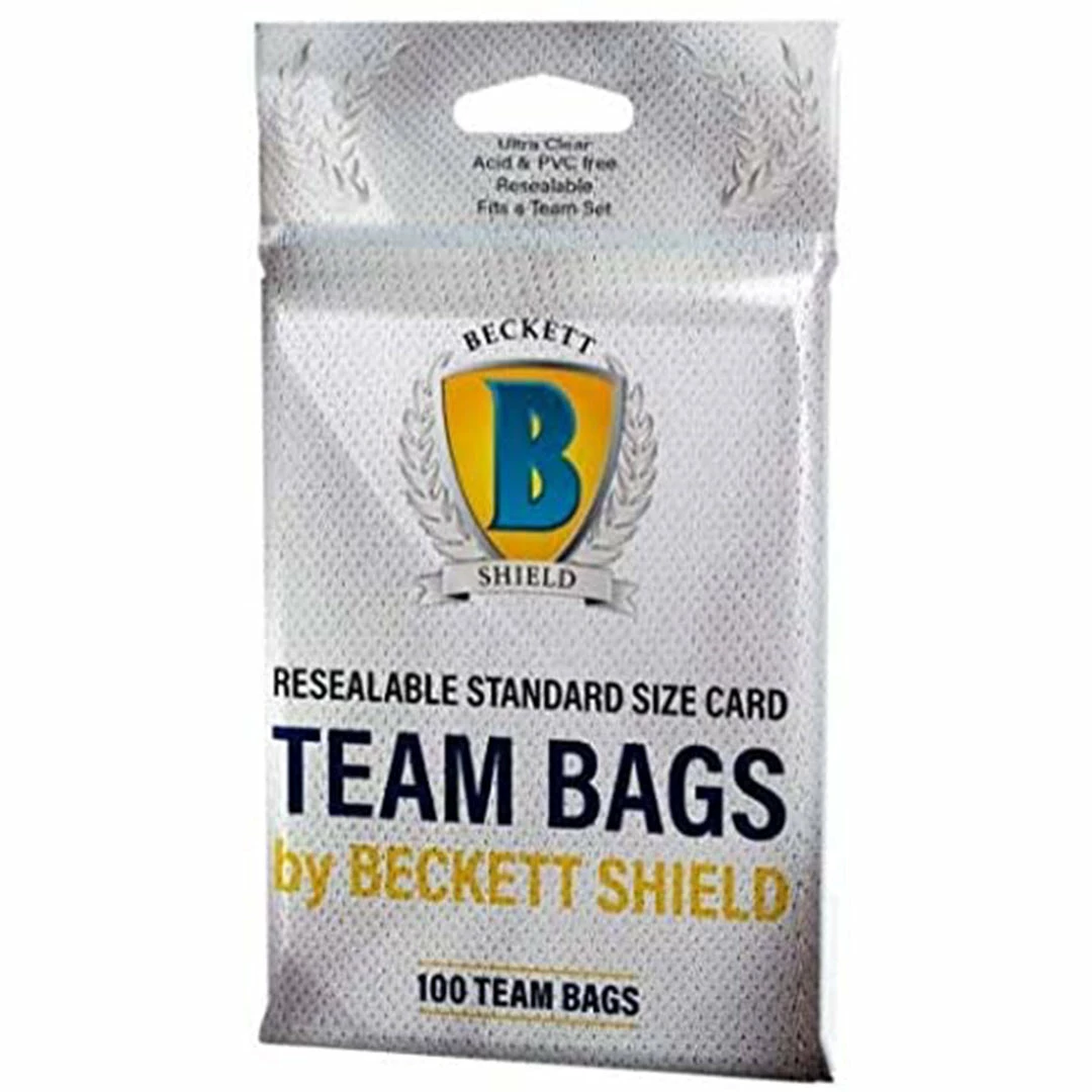 Budget 🎁 Supplies Beckett Shield: Resealable Standard Size Card Team Bags - 100ct 🛒 3 Supplies Beckett Shield: Resealable Standard Size Card Team Bags - 100ct