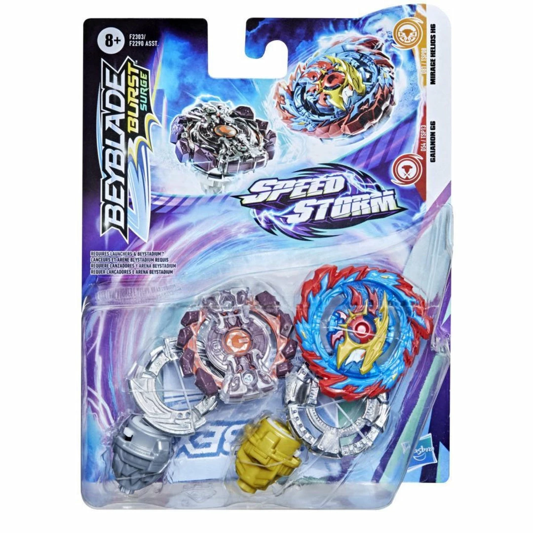 Brand new ๐ Hasbro Gaming Beyblade: Burst Surge Speedstorm Dual Pack - Mirage Helios H6 And Gaianon G6 ๐ 3 Hasbro Gaming Beyblade: Burst Surge Speedstorm Dual Pack - Mirage Helios H6 And Gaianon G6