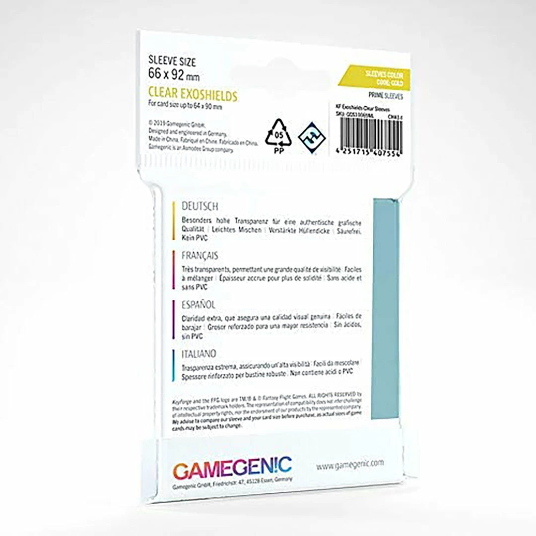 Wholesale ❤️ Asmodee Gamegenic: Matte Sleeves Clear Exoshields 40ct - Keyforge Supplies 😀 4 Asmodee Gamegenic: Matte Sleeves Clear Exoshields 40ct - Keyforge Supplies