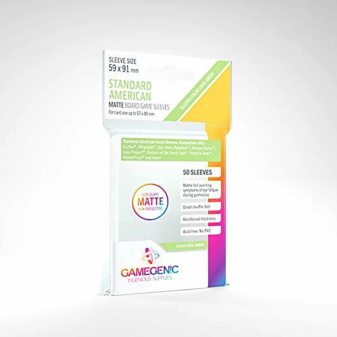 Hot Sale ⌛ Asmodee Gamegenic: Matte Board Game Sleeves 50ct - Standard American Supplies 😀 3 Asmodee Gamegenic: Matte Board Game Sleeves 50ct - Standard American Supplies